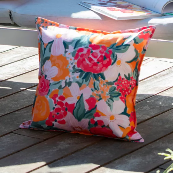 Housse de coussin ext�rieur carr�e d�perlante (45 x 45 cm) Kiara Multicolore