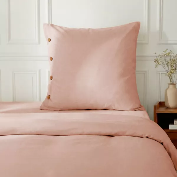 Federa quadrata in percalle di cotone (65 x 65 cm) Diane Rose Blush