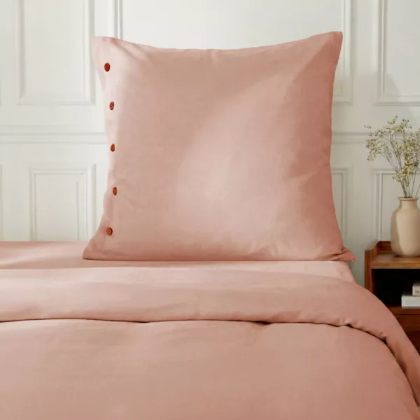 Federa quadrata in percalle di cotone (80 x 80 cm) Diane Rose Blush