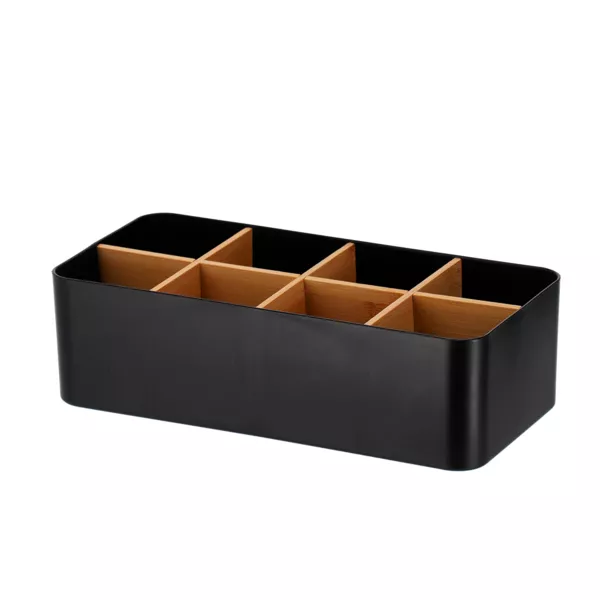 Organizzatore per il bagno 8 scomparti in bamb� Naturo Nero