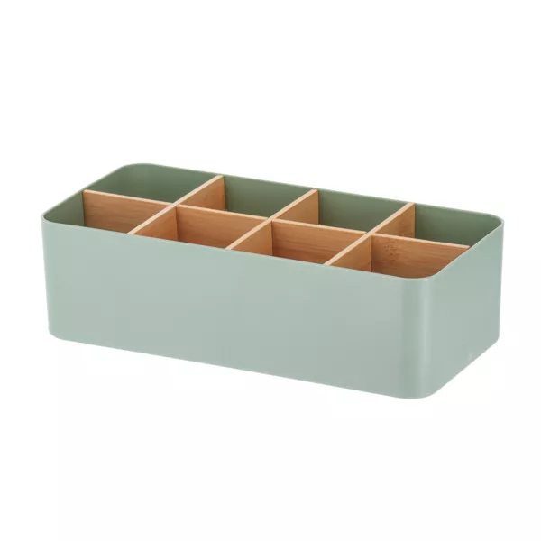 Bambus Badezimmer Organizer mit 8 F�chern Naturo Salbeigr�n
