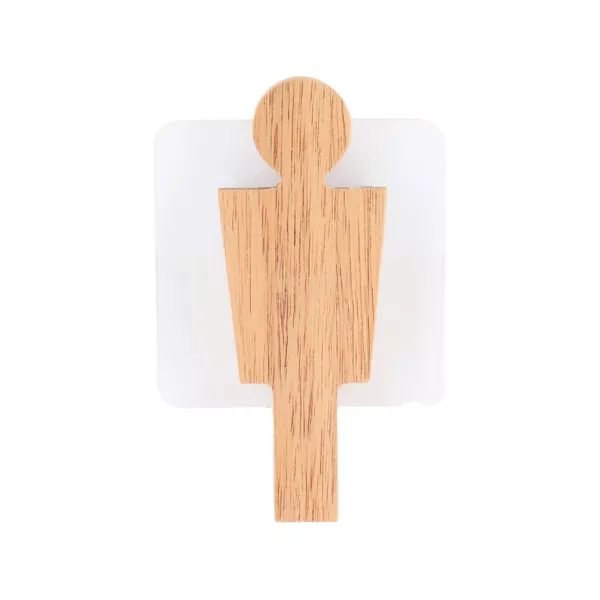 Herren-WC-T�rschild aus Akazie mit selbstklebender R�ckseite Easy Chic Naturfarben