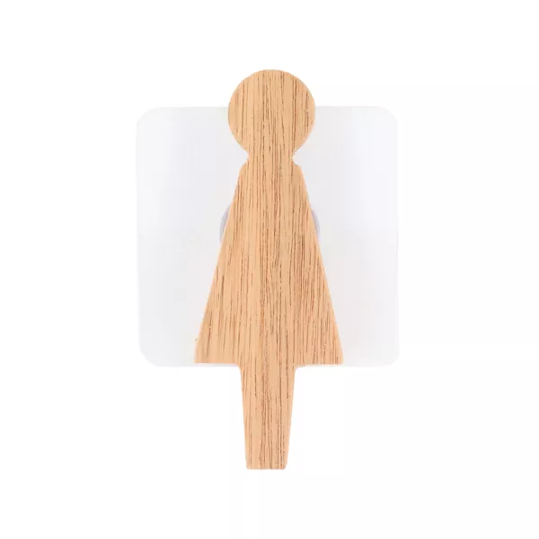 Targa porta WC Donna adesiva in acacia Easy chic Naturale