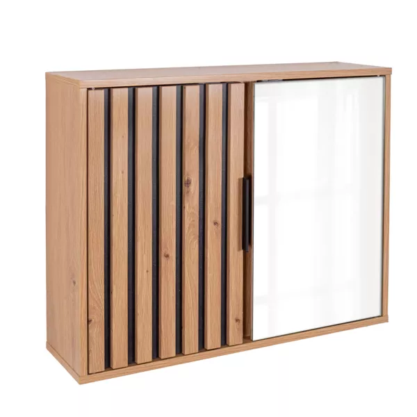 Meuble haut de salle de bain bois 2 �tag�res (46 x 60 cm) Karma Naturel