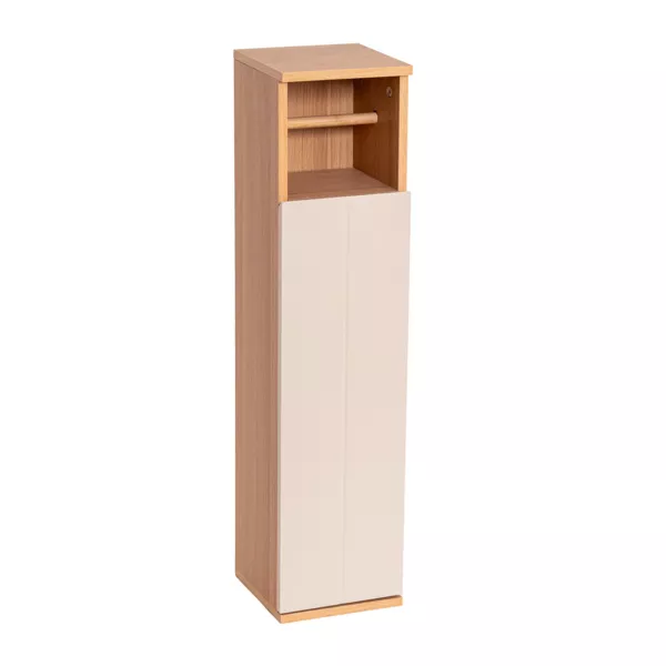 Toiletrolhouder met opbergruimte en houten plank Rivoli Naturel