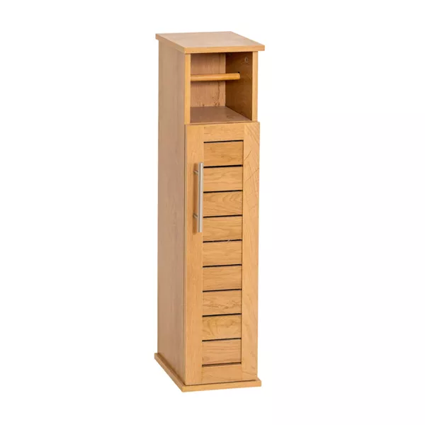 Toiletrolhouder met opbergruimte en houten plank Colonial Naturel