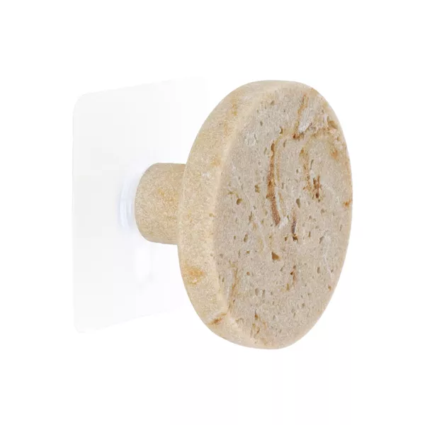 Perchero adhesivo efecto travertino (6,5 cm) Lina Beige