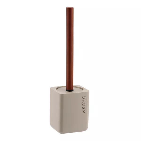 Toiletborstel vierkant polyresin gegraveerd Sia Beige