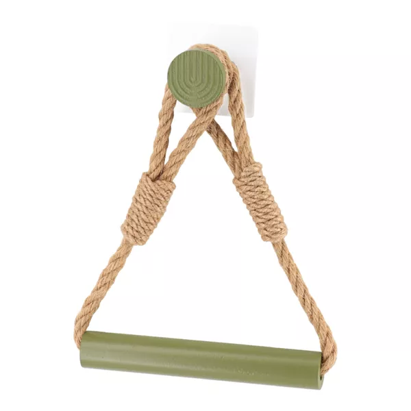 V�gmonteret toiletrulleholder med selvkl�bende snor og bambus Boho-Chic Olivengr�n
