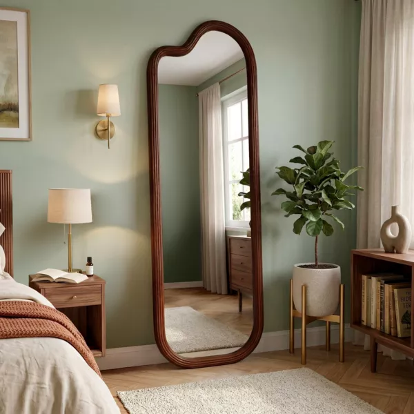 Gran espejo de pie en madera (H173 cm) Calcuta Madera oscura