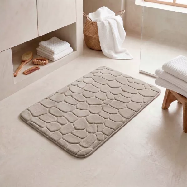 Tappeto da bagno memory foam (50 x 80 cm) Galeo Tortora