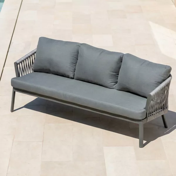 Gartensofa aus Aluminium 3 PlÃ¤tze Amalfi Anthrazitgrau