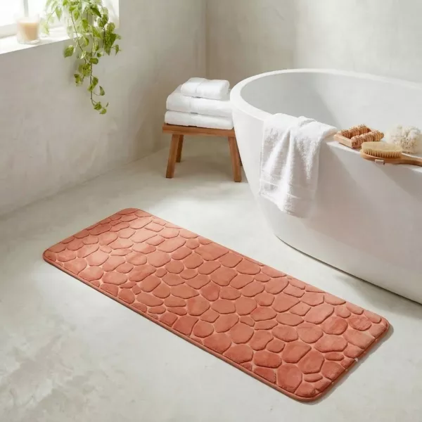 Alfombra de ba�o rectangular con memoria de forma (50 x 120 cm) Galeo Cobre