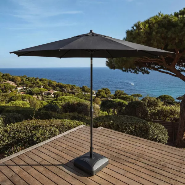 Parasol redondo de aluminio (D3,3 m) Elyra Antracita