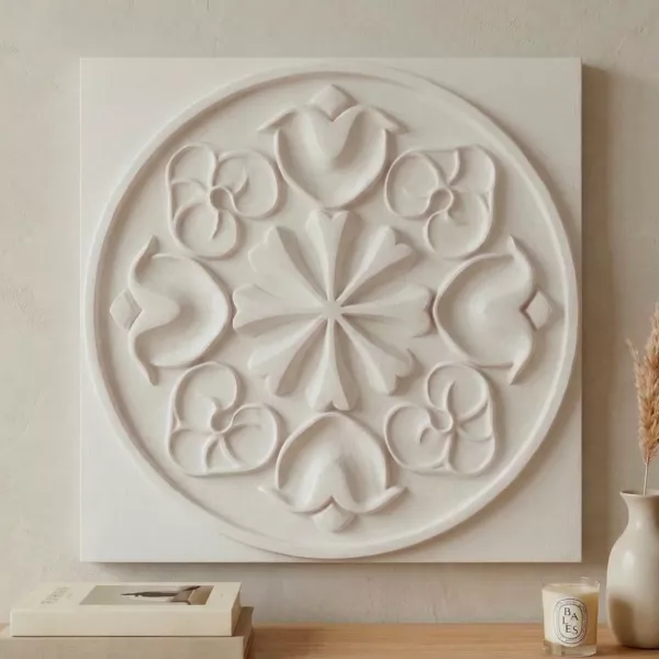 Decoraci�n de pared en madera (L50 cm) Mandala Blanco