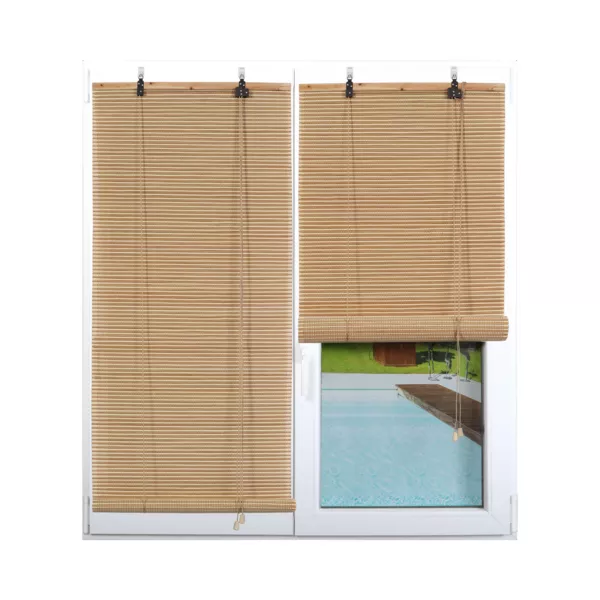 Bamboe Rolgordijn met Latten (200 x 200 cm) Beige