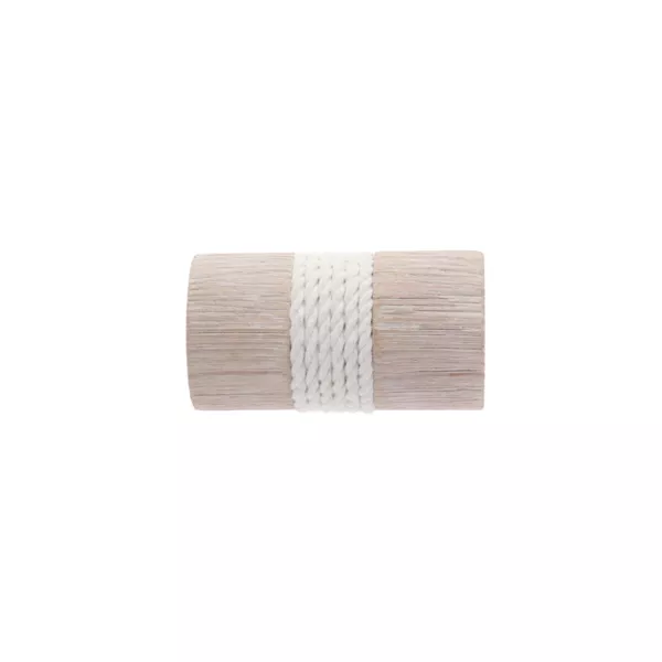 Lot de 2 embouts tringle bois c�rus� (D28 mm) Soren bouchon corde Naturel