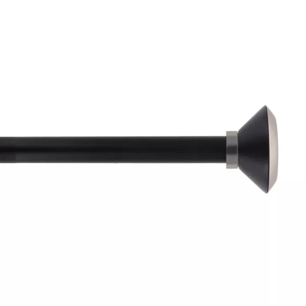 Kit asta tenda estensibile (L120 - L210 cm / D19 mm) Coni Argento e Nero