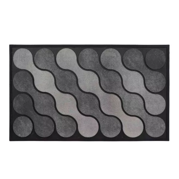Tappeto d'ingresso in gomma (45 x 75 cm) Onde Grigio