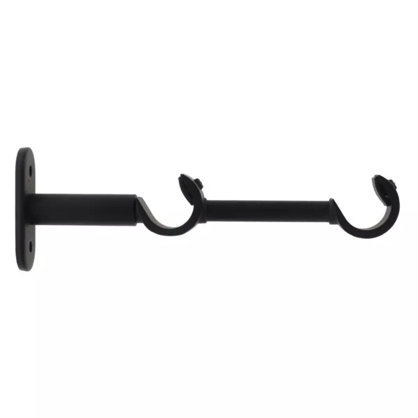 Support tringle double fixe m�tal (L16 cm /D20 mm) Jim goutti�re Noir mat