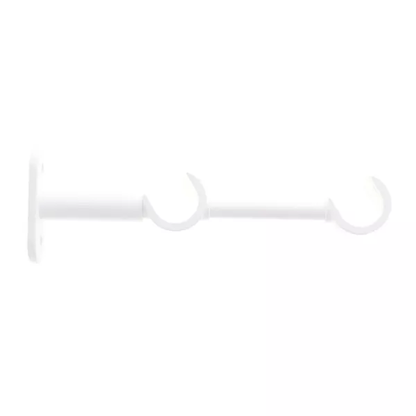 Supporto doppio per asta fissa in metallo (L16 cm / D20 mm) Jim grondaia Bianco opaco