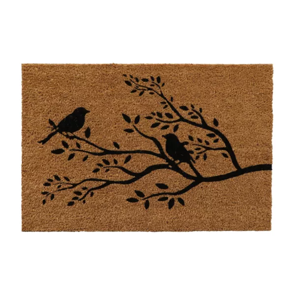 Felpudo de coco (40 x 60 cm) Birds Negro
