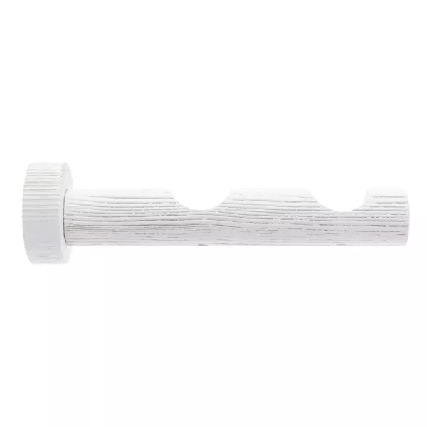 Support doppio bastone per tenda in legno cerusato (L15 cm x D 28 mm) Soren Bianco
