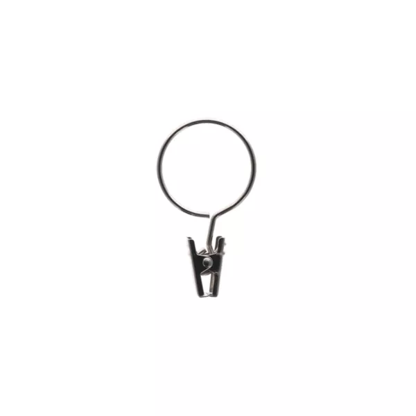 Lot de 8 anneaux à pinces tringle rideau (D25 mm) Jili Argent