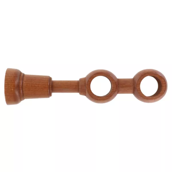 Supporto doppio per asta fissaggio in legno (L21.5 cm /D28 mm) Nils Naturale