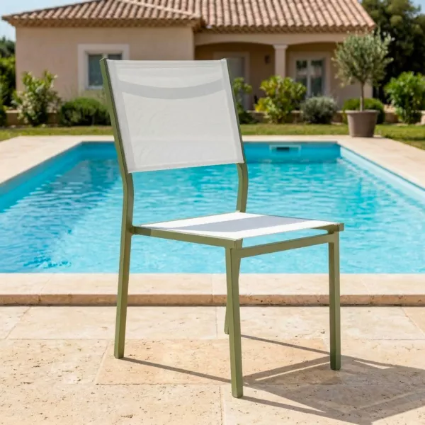 Stapelbarer Gartenstuhl Murano Aluminium Rosmaringr�n