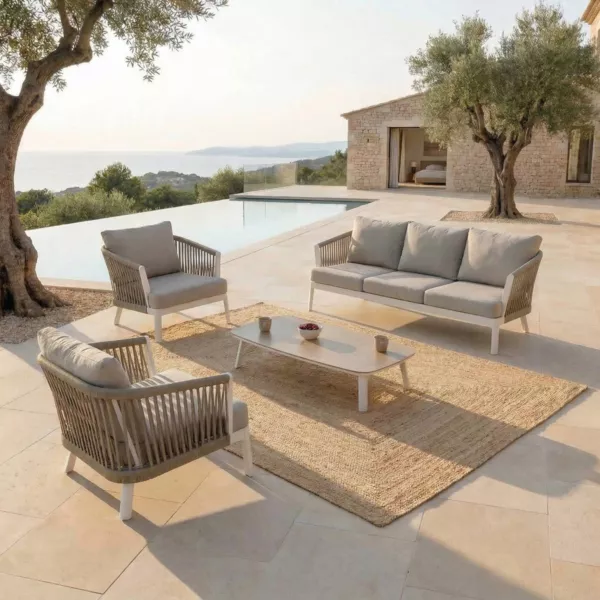 Conjunto de muebles de jard�n Amalfi Blanco - 5 plazas