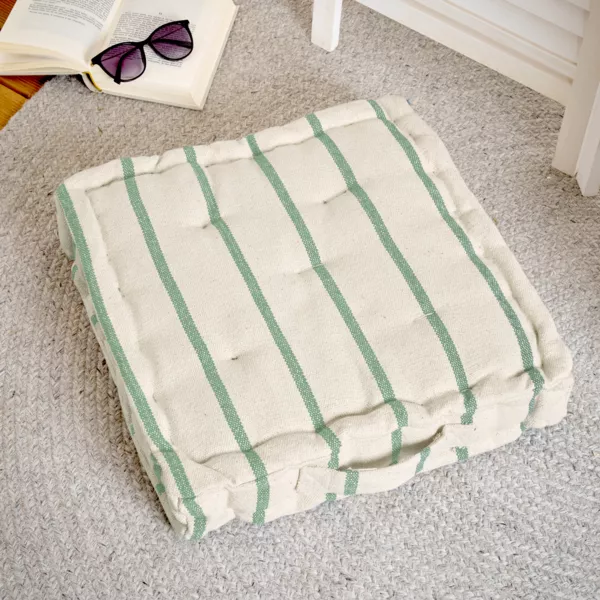 Udend�rs pude i firkantet bomuldsler (45 x 45 cm) Ocealys Gr�n