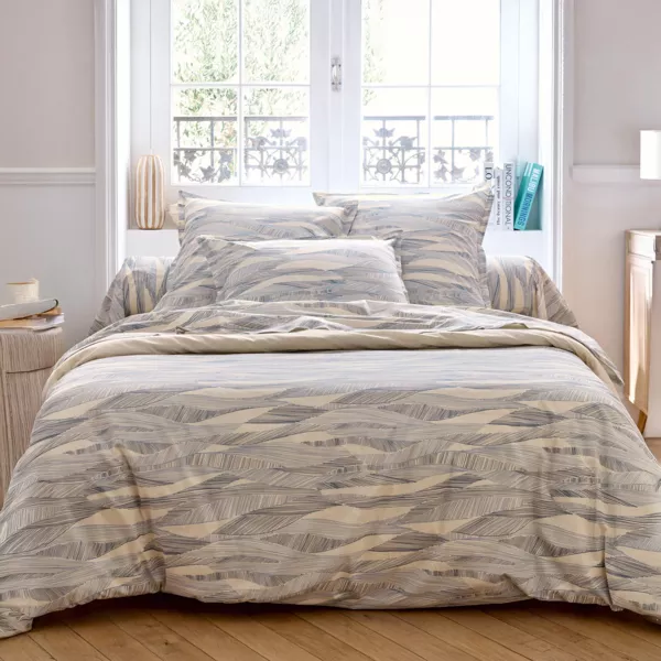 Copripiumino in cotone lavato (240 x 220 cm) Onde Blu
