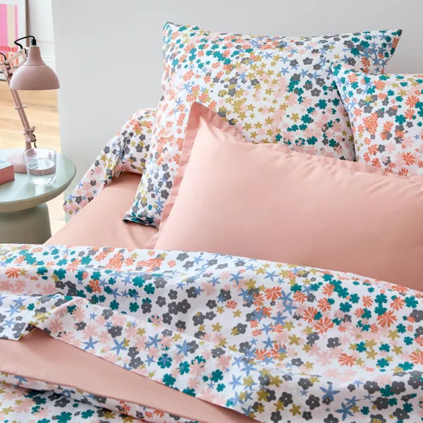 Federa rettangolare in percalle di cotone (50 x 70 cm) Lolita Rosa