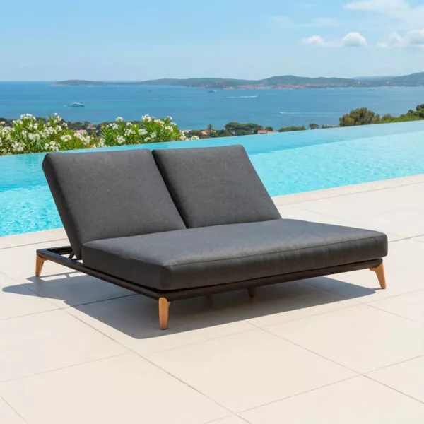 Transat double en aluminium Monte Carlo Gris anthracite