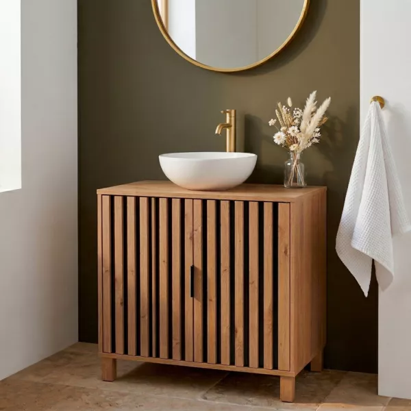 Mobile sottolavabo bagno in legno (70 x 60 cm) Karma Naturale