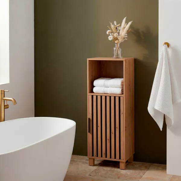Mueble bajo de baño de madera (86 x 35 cm) Karma Natural