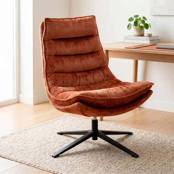 Sill�n giratorio de tela (Asiento 45 cm) Brava Cobre
