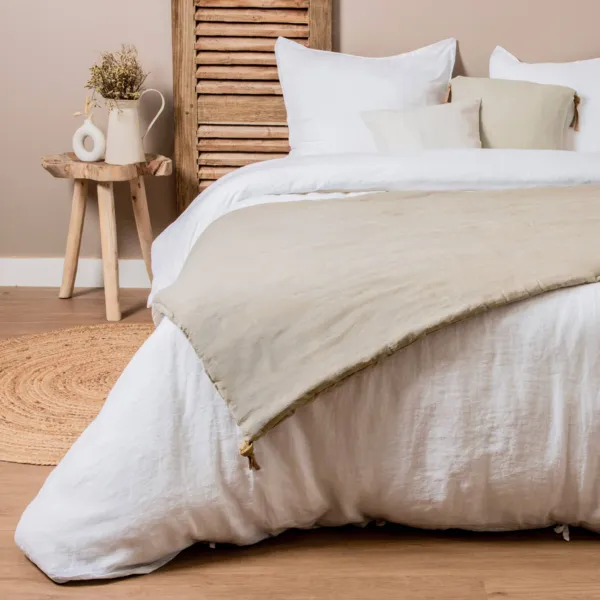 Edredon lin lav� (90 x 200 cm) Louise Beige