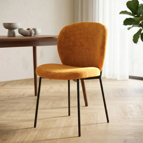 Conjunto de 2 sillas de comedor de tela (Asiento 48,5 cm) Isla Cobre