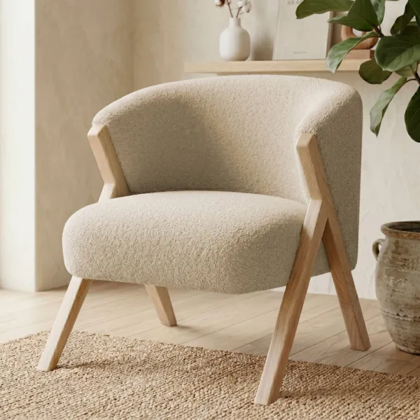 Bouclette Sessel (H70 cm) Andy Sandbeige