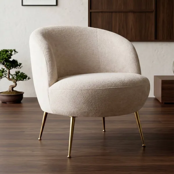Fauteuil bouclette (H70 cm) Kara Beige sable