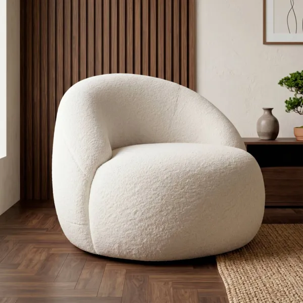 Fauteuil bouclette (H66 cm) Lexy Blanc