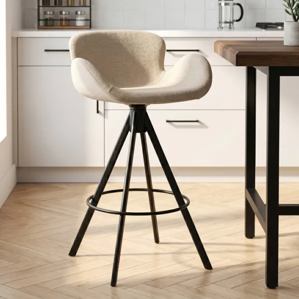 Lot de 2 chaises �lot central avec dossier (Assise 65cm) Pema Gris clair