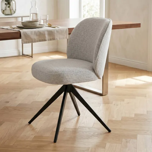 Set van 2 draaibare eetkamerstoelen (Zithoogte 51 cm) Spina Beige