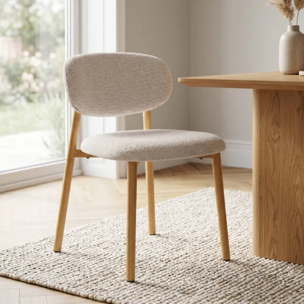 Set di 2 sedie da pranzo in tessuto (seduta 49 cm) Amal Grigio chiaro