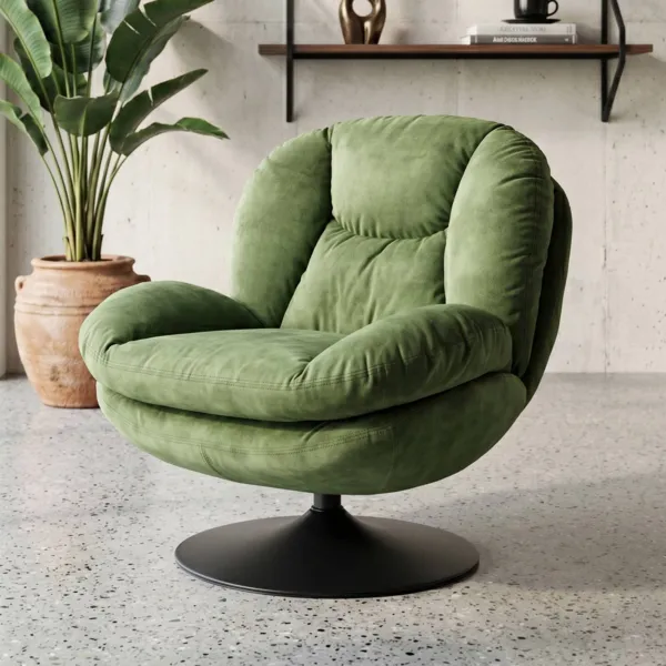 Samt-Drehsessel (Sitzh�he 46 cm) Lomy Gr�n