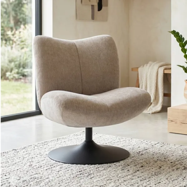 Drehbarer Sessel mit strukturiertem Stoff (Sitzh�he 46 cm) Axis Beige