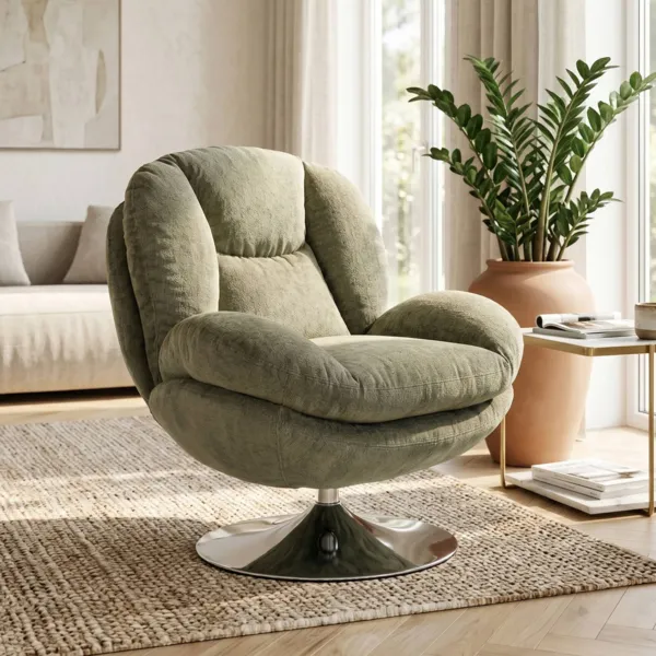 Drehbarer Stoffsessel (Sitzh�he 46 cm) Lomy Khaki-Gr�n