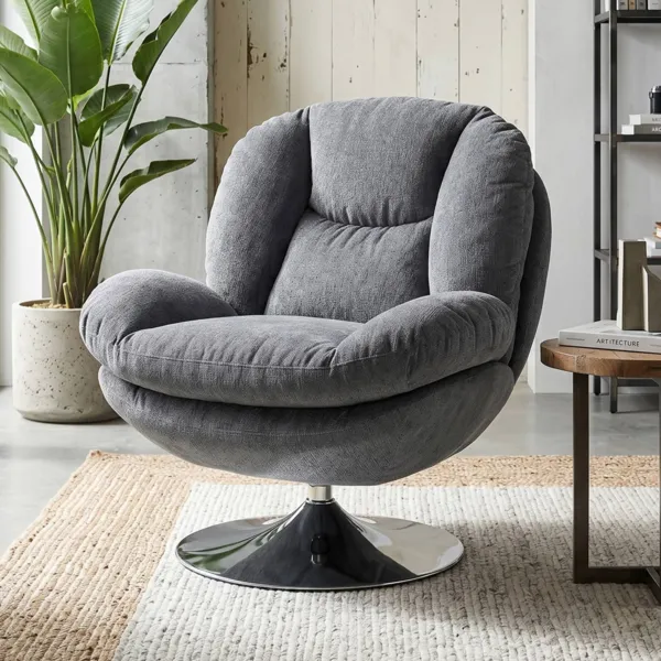 Fauteuil pivotant tissu (Assise 46 cm) Lomy Gris fonc�
